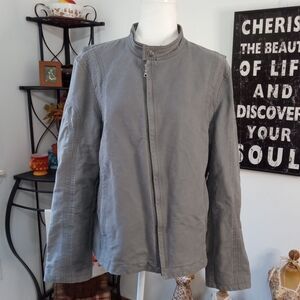 A/X Armani Exchange Large Women's Grey Utility Bomber Jacket Coat